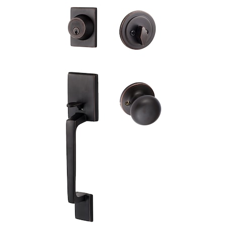 Sure-Loc Hardware Sure-Loc Hardware Coronado Handleset with Round Thumb Turn, Durango Handleset Trim, Vintage Bronze CN507-R-DU-RD 11P